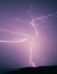 Naklejka na ściany i meble Lightning during a thunderstorm