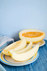 Sweet Yellow Melon Slices Healthy Food
 