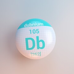 3D rendering periodic table icon dubnium
