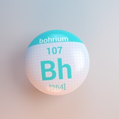 3D rendering periodic table icon bohrium