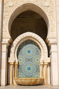 Mosaic fountain at Hassan II Mosque, Casablanca