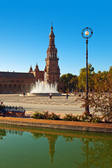 Naklejka premium Palace at Spanish Square in Sevilla Spain