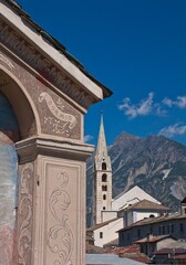 Bormio old town in summer from Combo bridge - Valtellina - Lombardy
