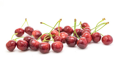  Sweet cherries isolated on white background