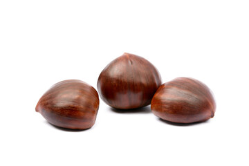 Chestnuts isolated on white background
