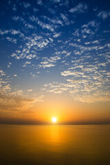 Sunset sky at the lake