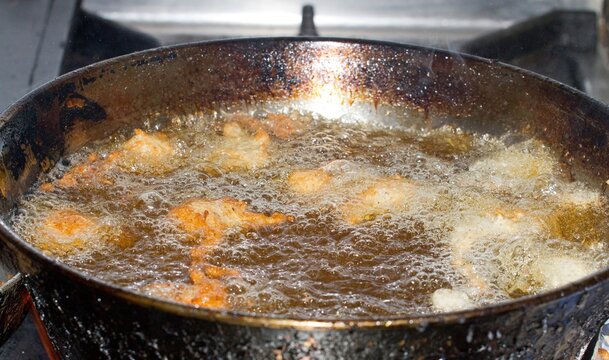 Sciatt, typical food of Valtellina during cooking