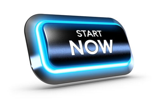 Start Now Button Over White Background
