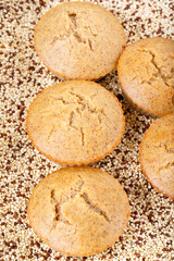 Homemade quinoa muffins. Gluten free cupcakes.
