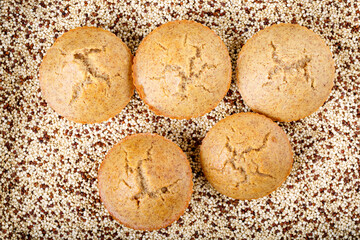 Homemade quinoa muffins. Gluten free cupcakes.