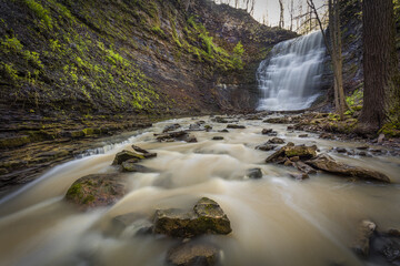 Swazye Falls in Ridgeville, Ontario in spring.