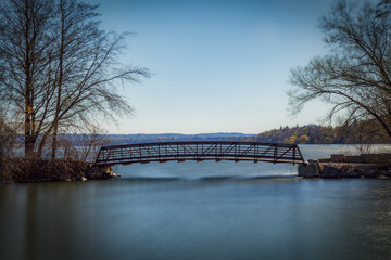 Bridge at LaSalle Park in Burlington, Ontario during spring.