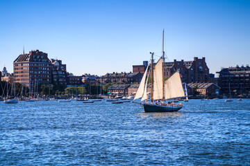 Sailing Boat on Boston Harbor