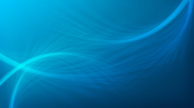 Abstract blue background. Waves and wind. Depth and light. Mystery. panorama