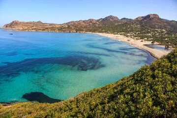 Corse, France, the big bay at Ostriconi beach, Balagne