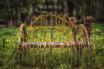 Bench made of natural materials