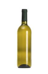 Mock up bottle of wine isolated on white background