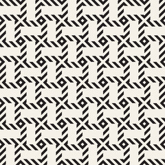 Crosshatch vector seamless geometric pattern. Crossed graphic rectangles background. Checkered motif. Seamless black and white texture of crosshatched lines. Trellis simple fabric print.