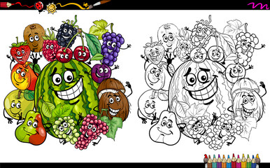 fruit characters coloring page