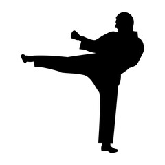 Karate man  the black color icon .