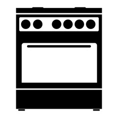 Kitchen stove  the black color icon .