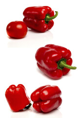 Red pepper on a silky background. Assembly