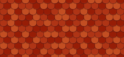 Red roof tiles seamless pattern © volyk