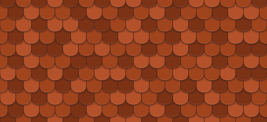 Red roof tiles seamless pattern © volyk