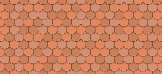 Old roof tiles seamless pattern