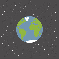 Earth in space. Vector illustration.