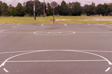 Outdoor Basketball Court At A Park