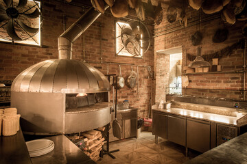 Traditional modern oven for cooking and baking pizza