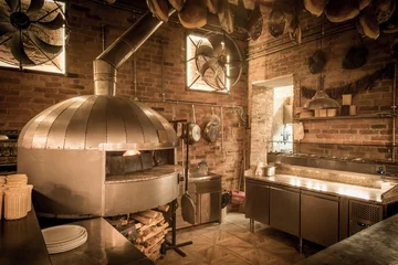 Fotobehang Traditional modern oven for cooking and baking pizza © poplasen