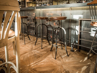 Bar stools in caffe interior