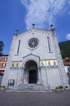 argegno chiesa s.s.trinit&agrave; provincia di como lombardia italia europa lombardy italy europe