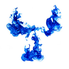 Set blue flames isolated on white background