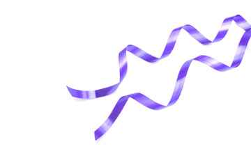 the spiral purple ribbon isolated on white background.
