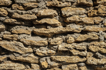 Rough coquina stones wall