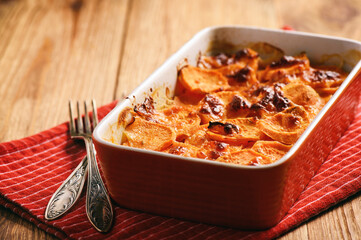 Vegetarian food - sweet potato casserole.