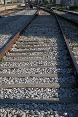 Naklejka premium Vias de tren de cercanías