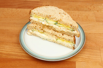 Egg mayonnaise and cucumber sandwiches
