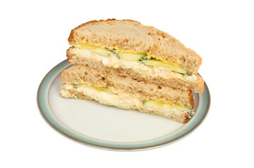 Egg mayonnaise and cucumber sandwich