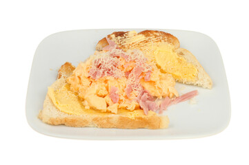 Scrambled eggs on toast