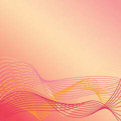 Fototapeta premium Wavy Lines Background in Warm Colors