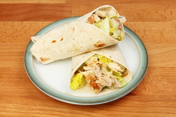 Chicken Caesar salad wraps