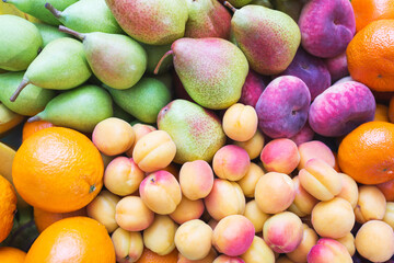 Healthy, beautiful and tasty food is fruit. Vitamins and bright summer colors. 