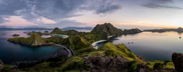 Poster Island Landscape view from the top of Padar island in Komodo islands, Flores, Indonesia.