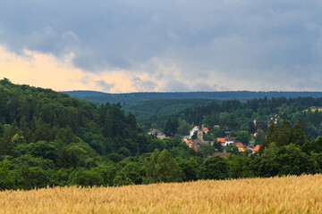 Blick auf Güntersberge im Harz