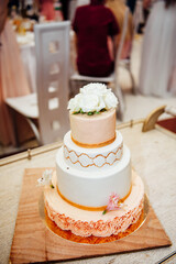 Expensive, elegant vintage wedding cake