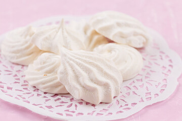 Closeup homemade zephyr or marshmallow